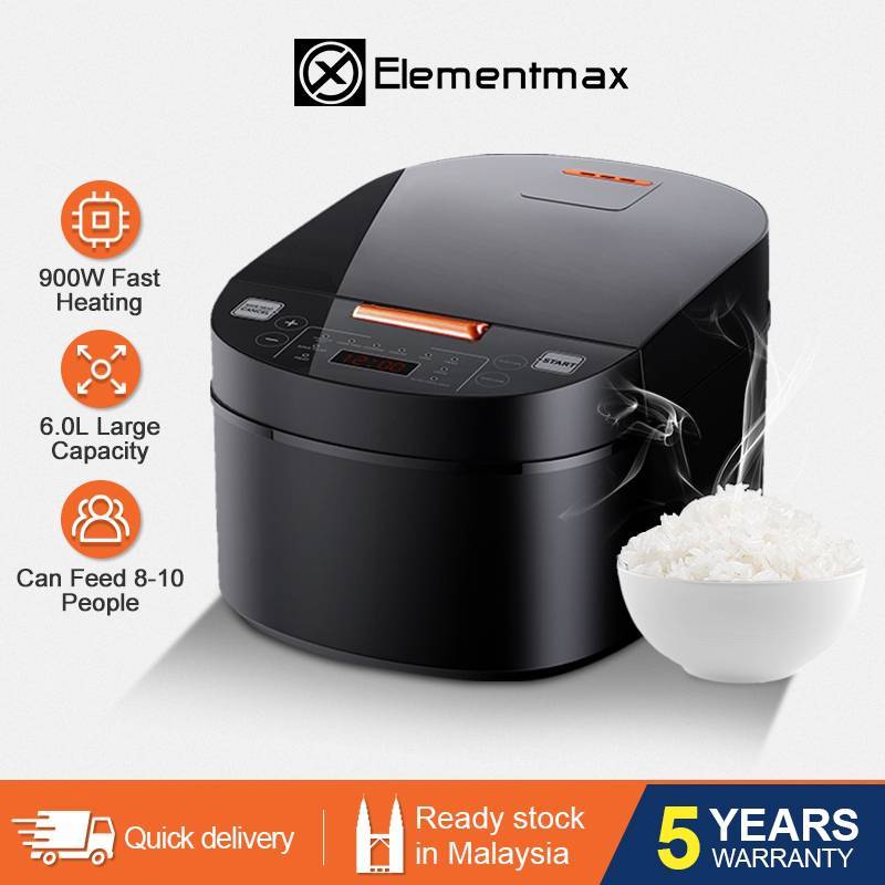 6L Big Rice Cooker Black Smart Screen Multifunction periuk nasi ...
