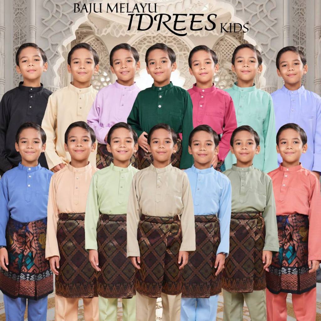 BAJU MELAYU IDREES BUDAK Baju Melayu Cekak Musang | Shopee Malaysia