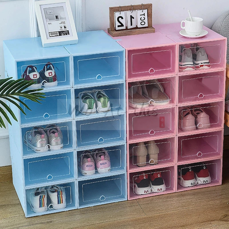 Unisex Stackable Storage Shoe Box Plastic Box Penyimpan Kotak Kasut ...