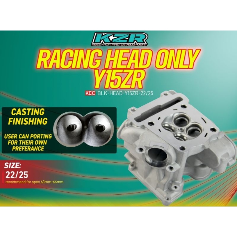 KZR RACING HEAD KOSONG CASTING FINISHING Y15ZR YAMAHA Y15 22/25MM (NO ...