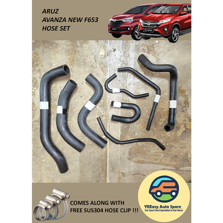 PERODUA ARUZ & TOYOTA AVANZA NEW F653 - RADIATOR & BY PASS HOSE SET ...