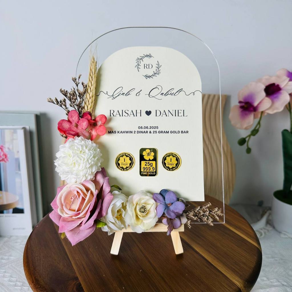 GUBAHAN STANDEE MINIMALIST (PAPER) WITH WOOD STAND | Shopee Malaysia