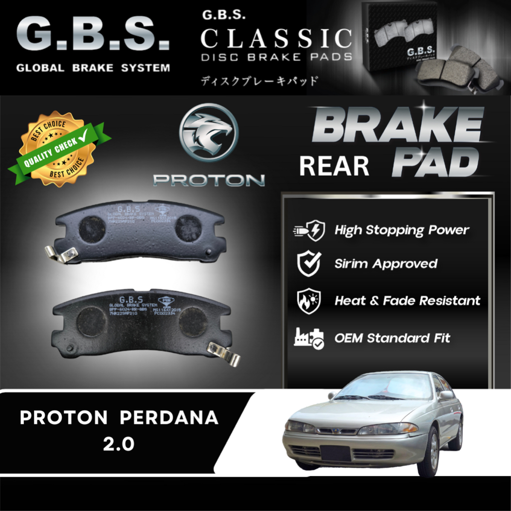 Proton Perdana 2.0 V6 Proton Putra 1.8 Rear GBS Classic Brkae pad Brek ...