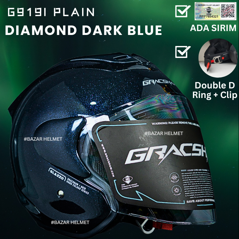 Gracshaw G919i Glazzo Mono Plain Helmet Motorcycle Single Visor