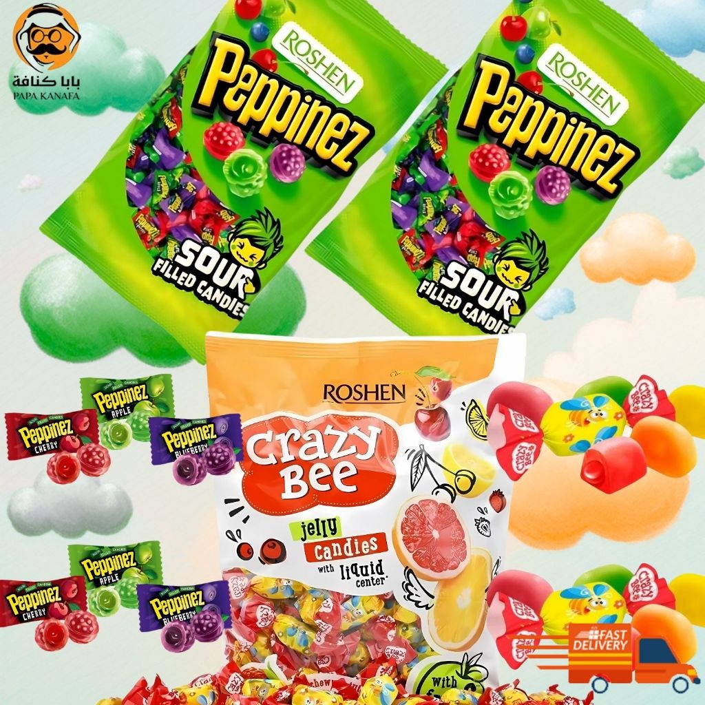 ROSHEN Peppinezz Sour & Jelly Candy /Filled Sweet Candies/Available in ...
