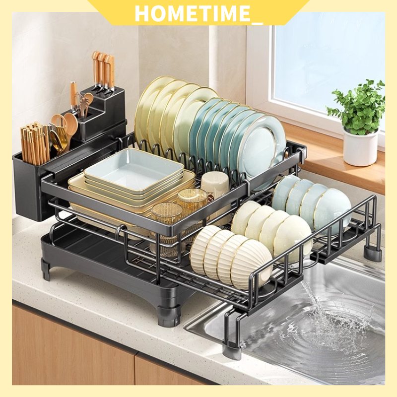 【Free Shipping】Retractable Dish Rack Kitchen Storage Rack Dish Drainer ...