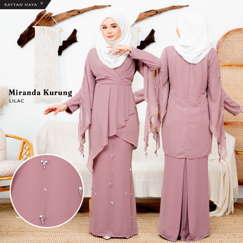 NEW ARRIVAL Rayyan Haya' Miranda Chiffon Kurung Beads (READYSTOCK) Muslimah Plus Size Super Comfy