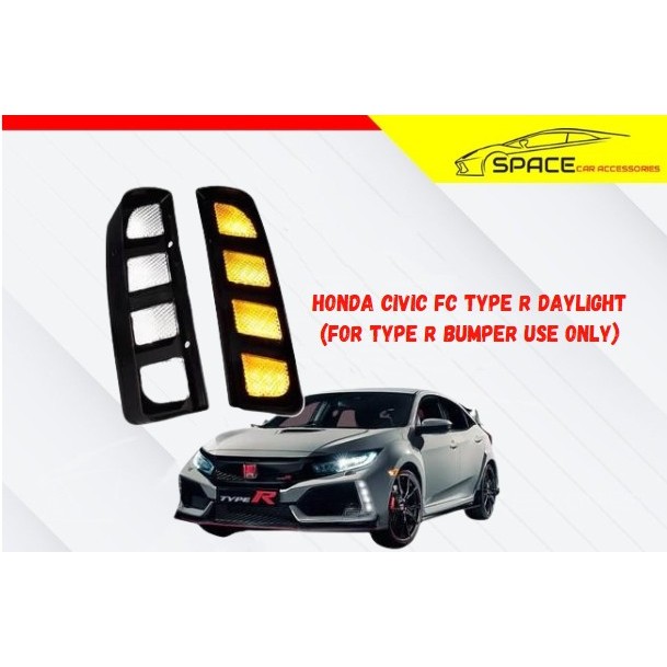 Honda Civic FC 2016-2021 FK7 FK8 Type-R Daylight DRL Front Bumper LED ...