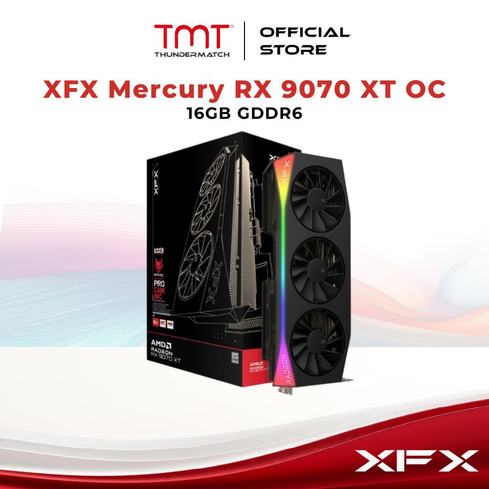 TMT XFX Mercury Radeon RX 9070 XT OC Gaming RGB 16GB GDDR6 Graphics ...