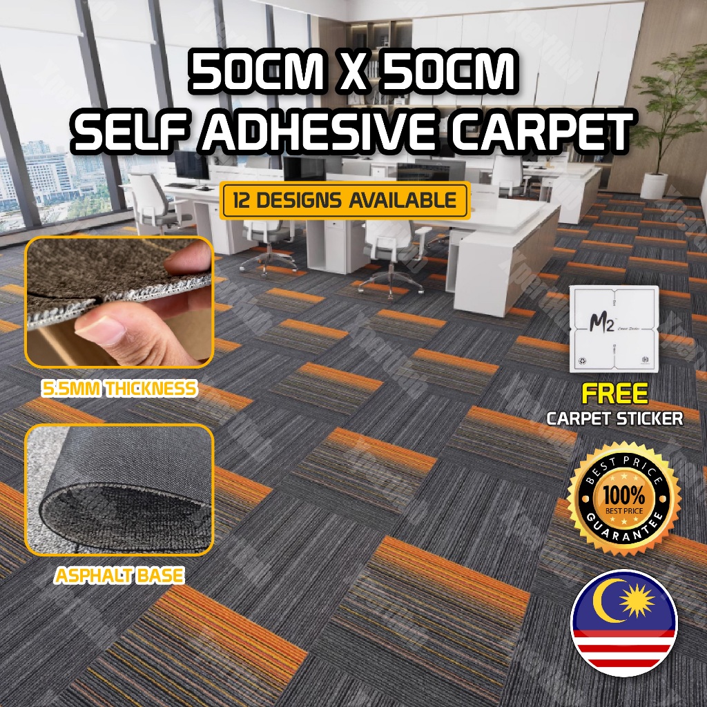 XpertHub 50X50CM Floor Carpet Thick Tiles Non-Slip Carpet Office Living ...
