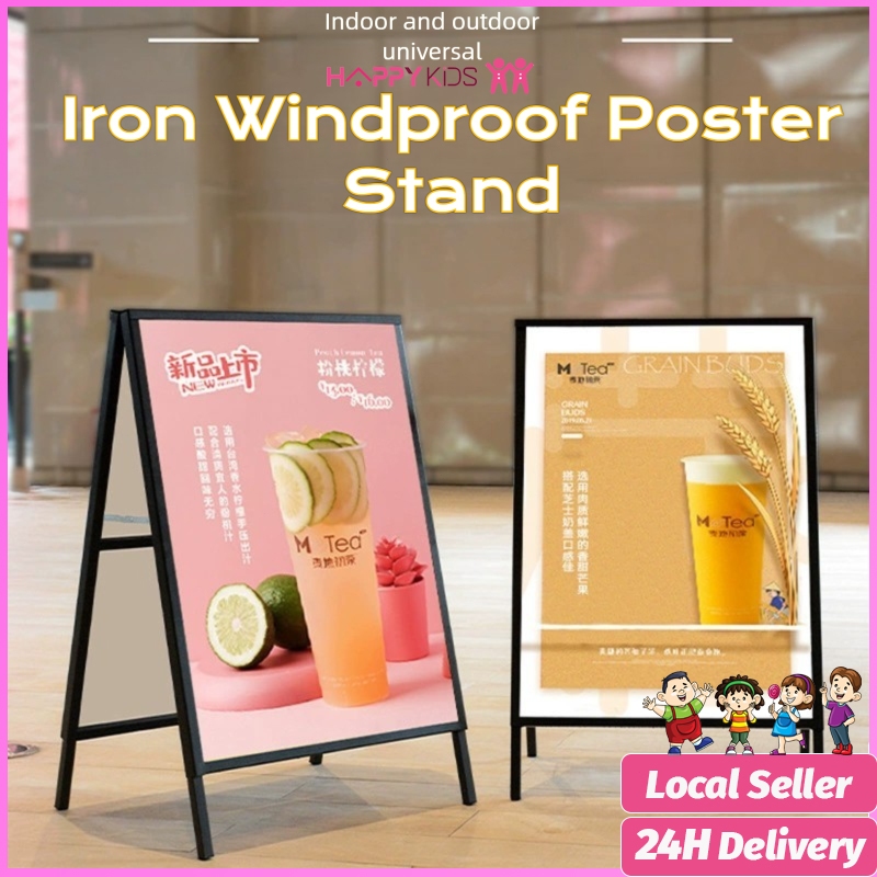 Large A-Frame Poster Stand Heavy Duty Metal Double Sided Signboard ...