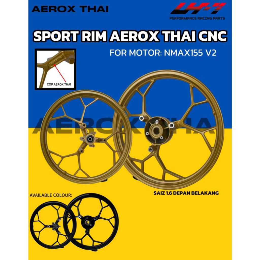 100% ORIGINAL AEROX THAI CNC SPORT RIM 17 inch 1.6/1.6-17 SPORT RIM ...