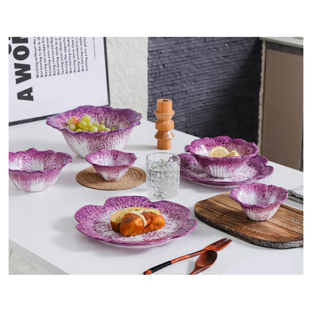 Cabbage series ceramic tableware,ceramic bowls,ceramic plates,hand ...