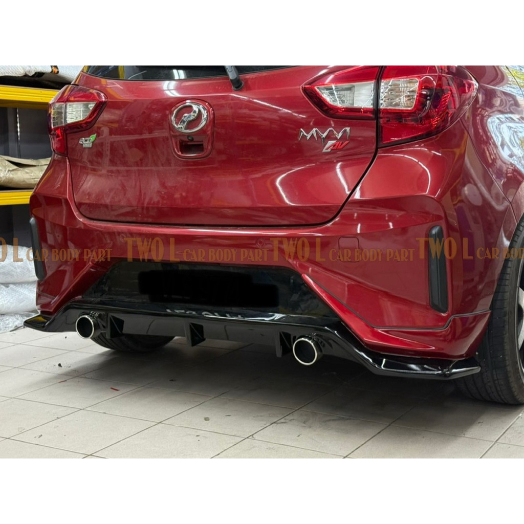 myvi 2021 facelift rear diffuser v2 paint ikut color kereta 2 tone mg3 ...