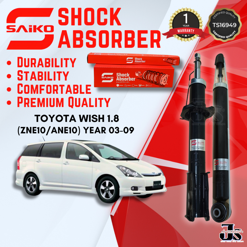 SAIKO ORIGINAL TOYOTA WISH 1.8 ZNE10 ANE10 Shock Absorber FRONT & REAR ...