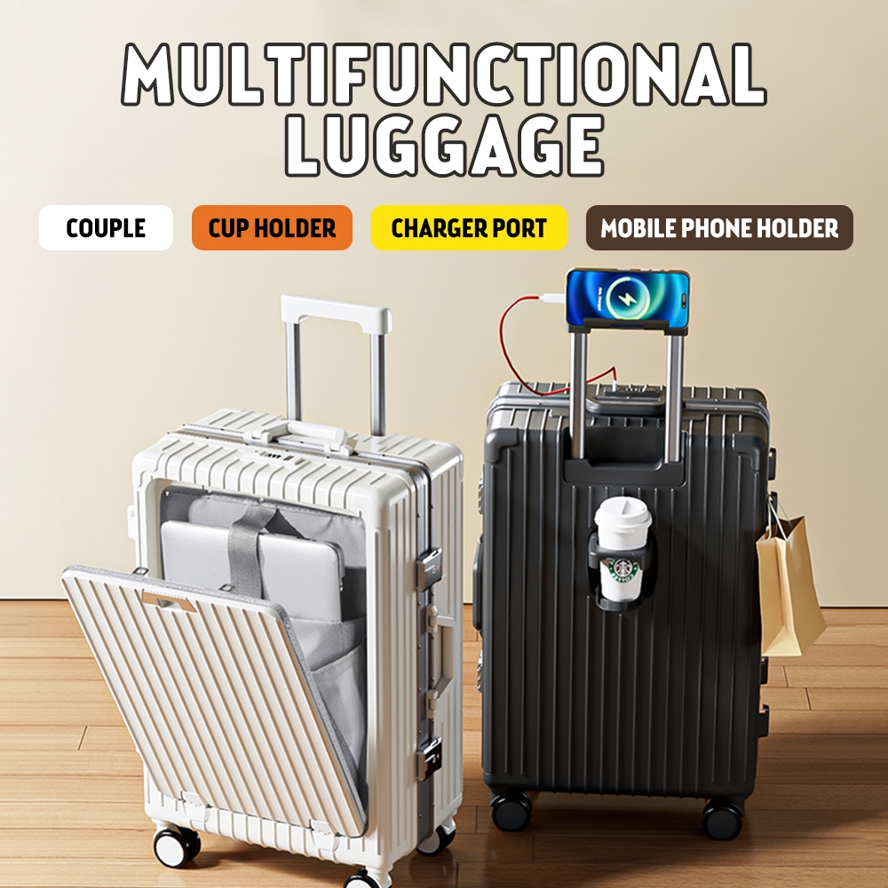 Luggage Bag Travel PC Alloy Fully Open Laptop Bag with TSA Lock USB ...