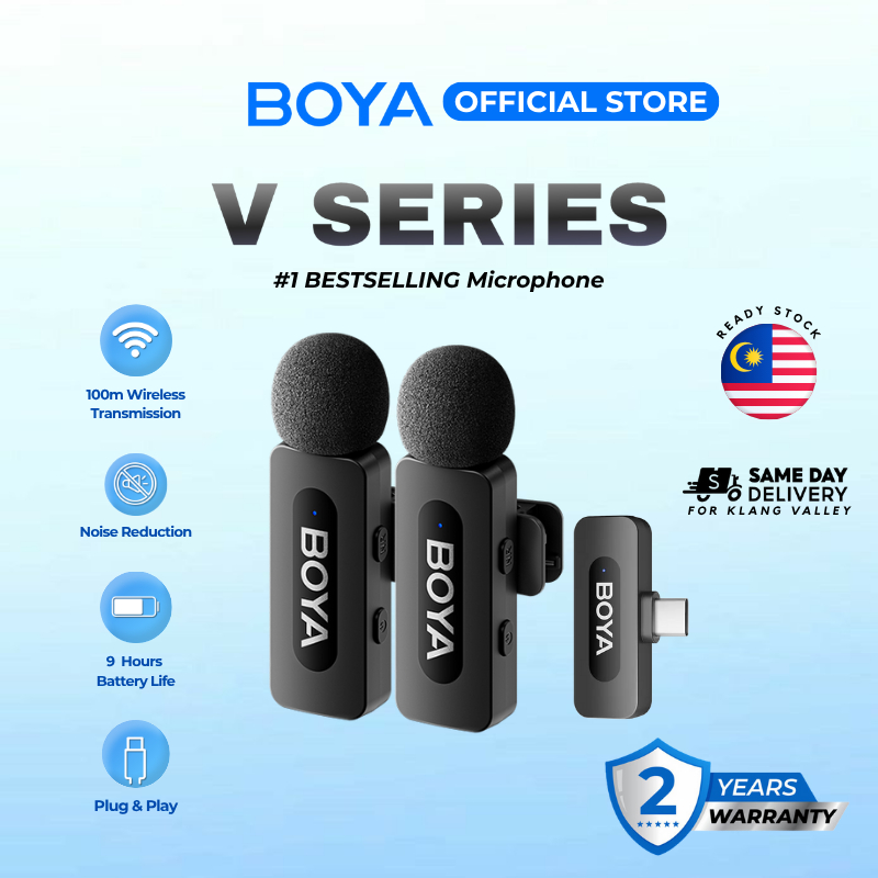 BOYA BY-V20 Microfono Lavalier Wireless USB-C - Doppio Microfono, 100m Portata, Per PC E Android - Foto 8