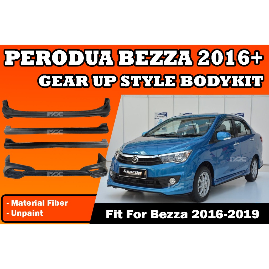 PERODUA BEZZA 2016-2019 GEAR UP STYLE FULLSET BODYKIT (GU) SKIRT LIP ...