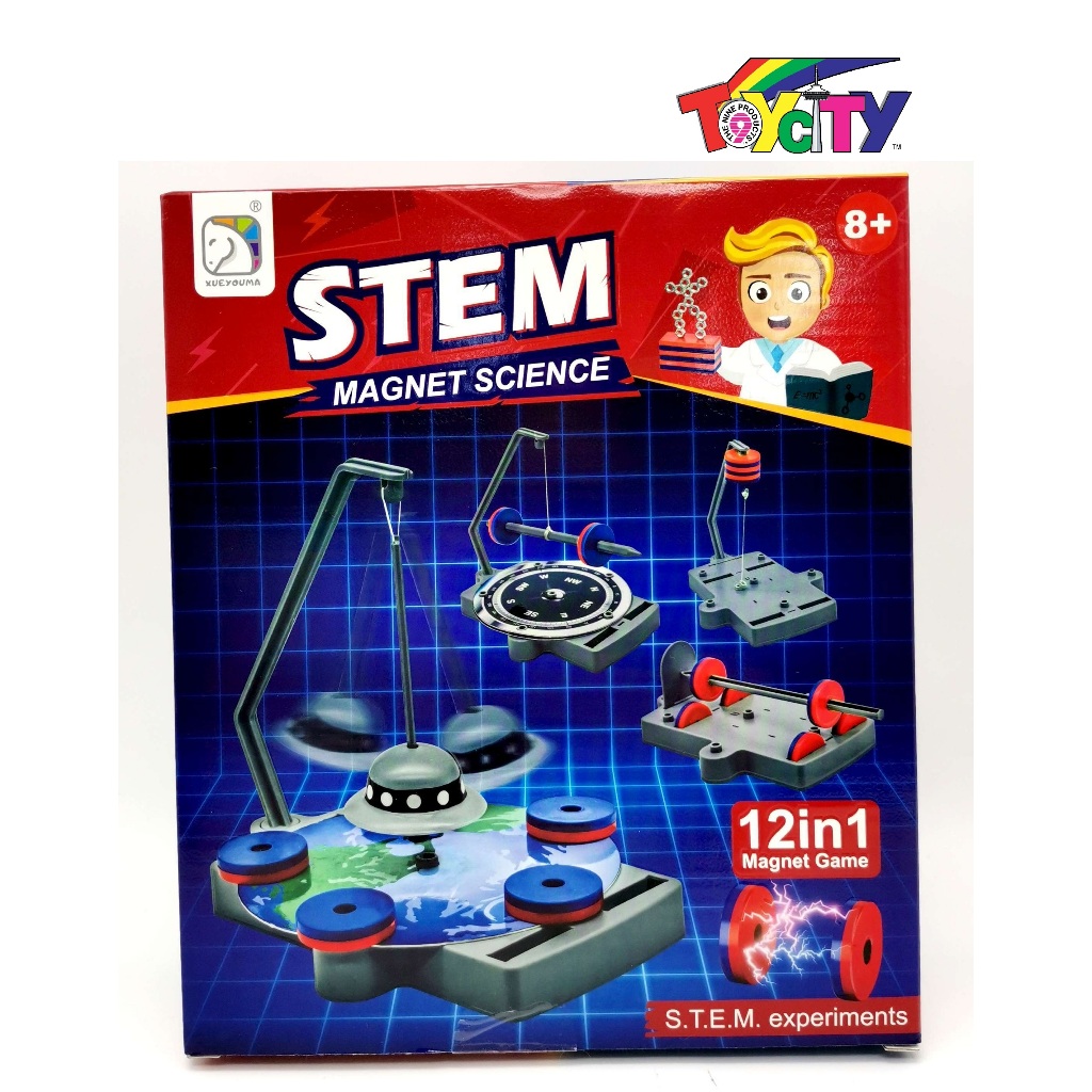 STEM MAGNET SCIENCE 12 IN 1 MAGNET EXPERIMENT GAMES LERNING EDUCATION ...