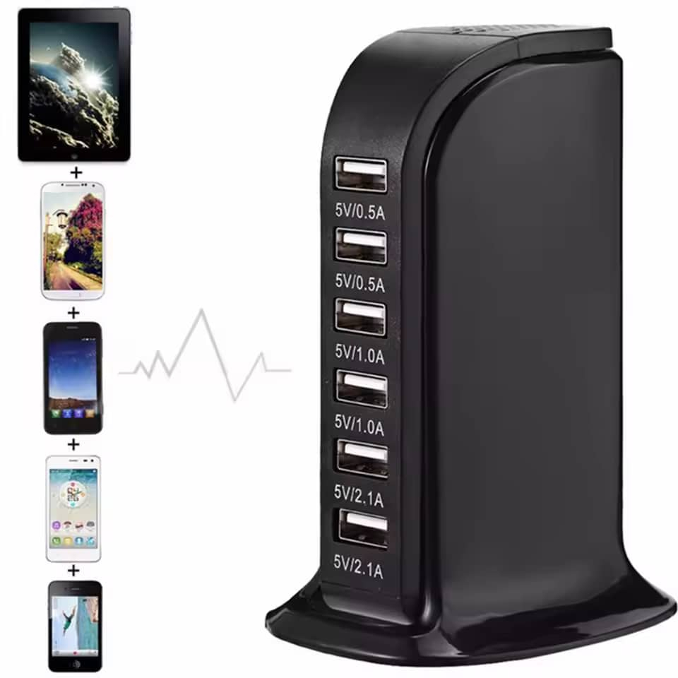 30W Fast Multi 6 USB Port Hub Charger Desktop Quick Charging Dock ...