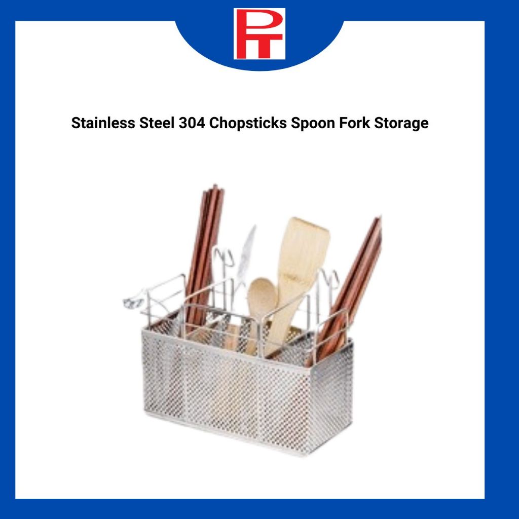 Stainless Steel 304 Chopsticks Spoon Fork Storage Rack Drainer Shelf ...