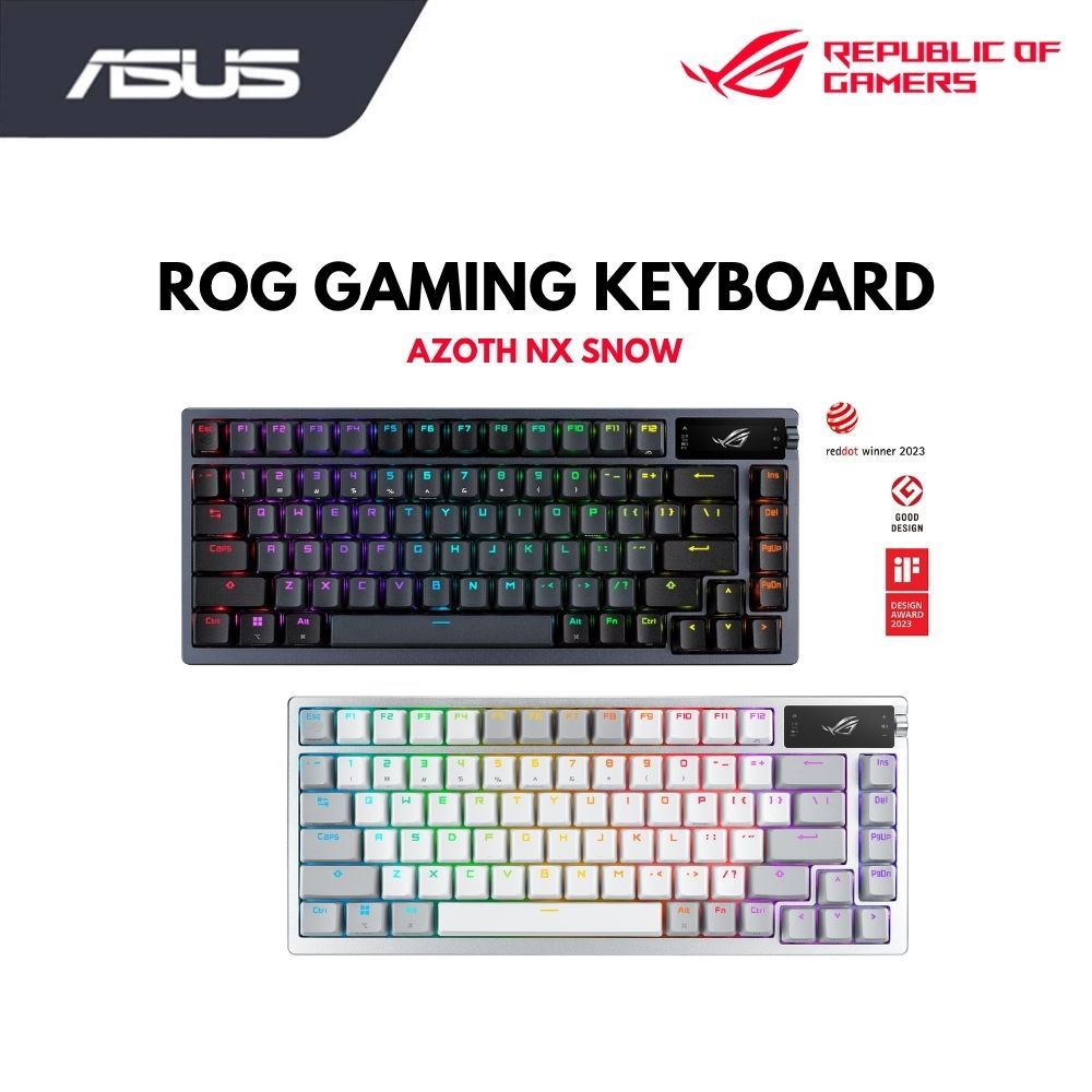 ASUS GAMING W/L KB ROG AZOTH NX SNOW/ M701/ - BLACK / WHITE | Shopee ...