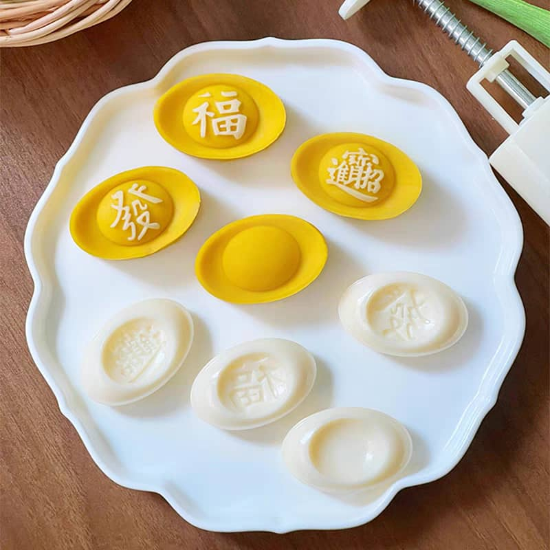 25G Mooncake Moon Cake Hand Pressure Maker Mould With Flower Stamps ...