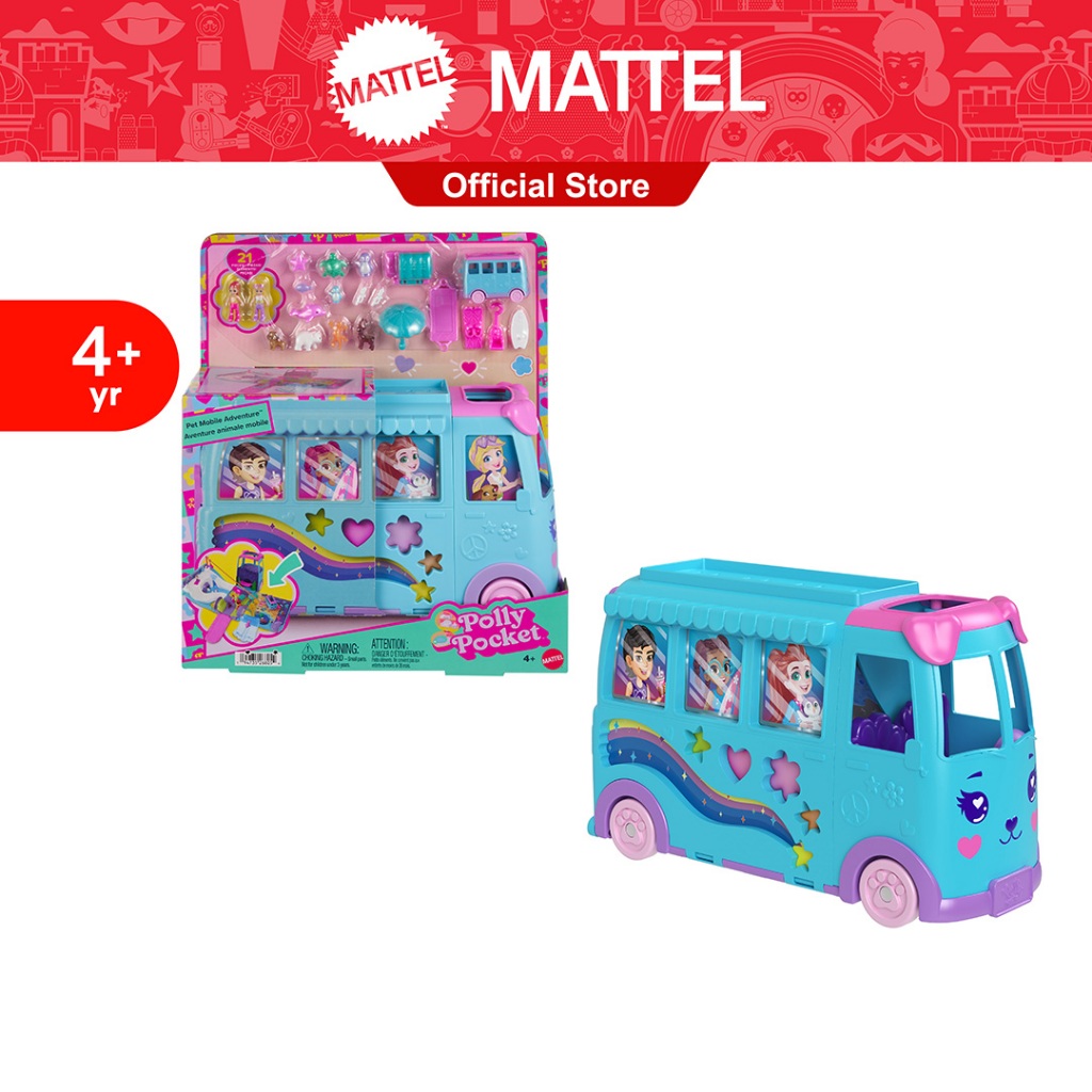 Polly Pocket Pet Mobile Adventure Playset With Micro Dolls ...