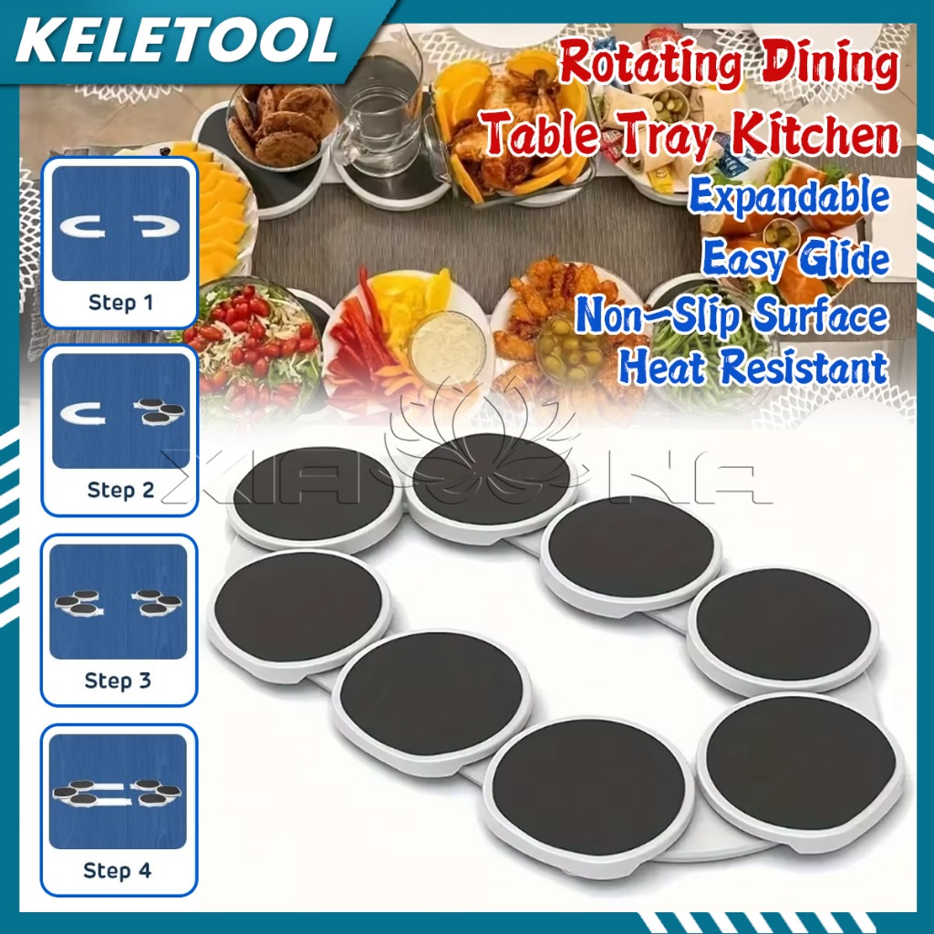 Non Skid Turntable Rotating Dining Table Tray Kitchen Dining Table ...