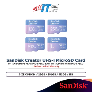 SanDisk Creator UHS-I MicroSD Card (128GB / 256GB / 512GB / 1TB)