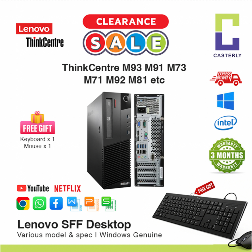 FREE KBM 🎁 [R] Lenovo SFF USFF Desktop M93 M92 M91 M58 M700 M900 M81 ...