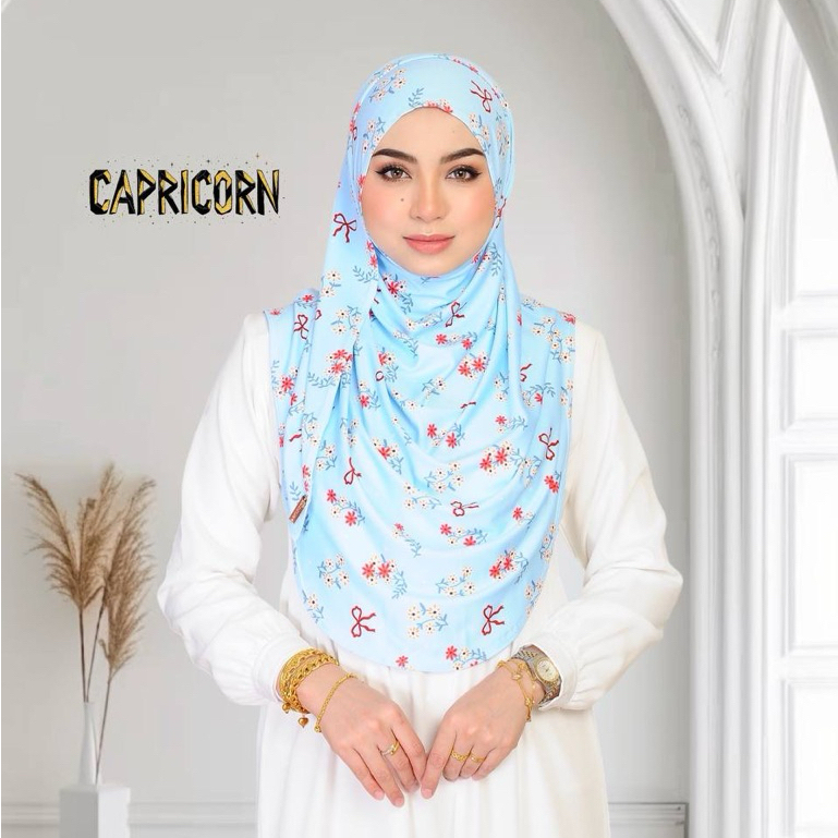 INSTANT SHAWL RIBBEN PRINTED MOSCREPE IRONLESS TUDUNG SHAWL SATU
