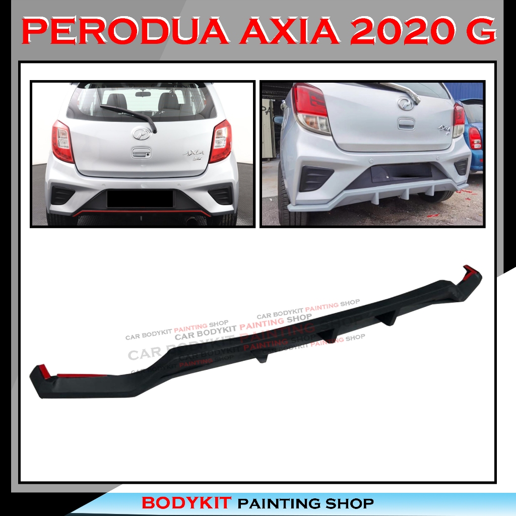 PERODUA AXIA 2020 TAKERO/R DESIGN STYLE REAR DIFFUSER REAR BUMPER LIP ...