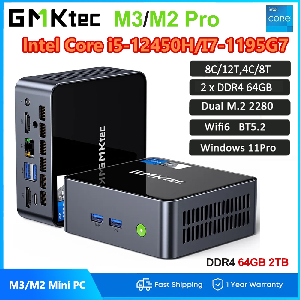 GMKtec M3 Mini PC I5 12450H Windows 11 Pro 32GB Dual DDR4 1TB SSD WiFi6 ...