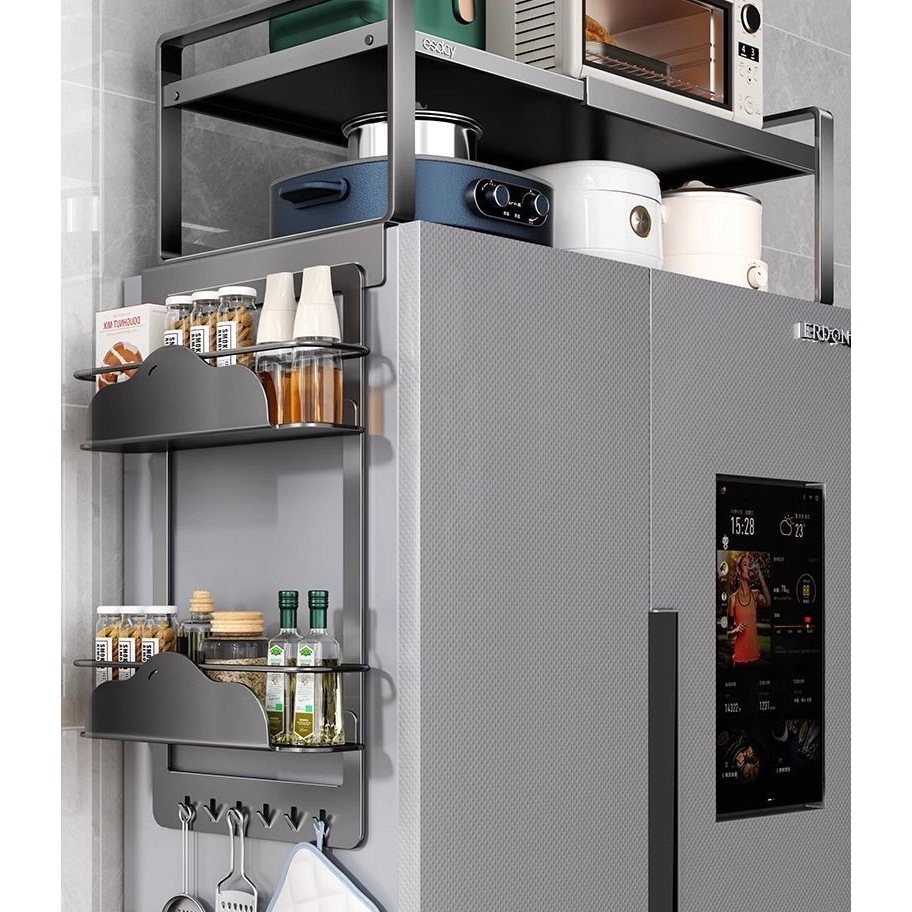 Telescopic shelf with adjustable length Refrigerator top storage rack ...