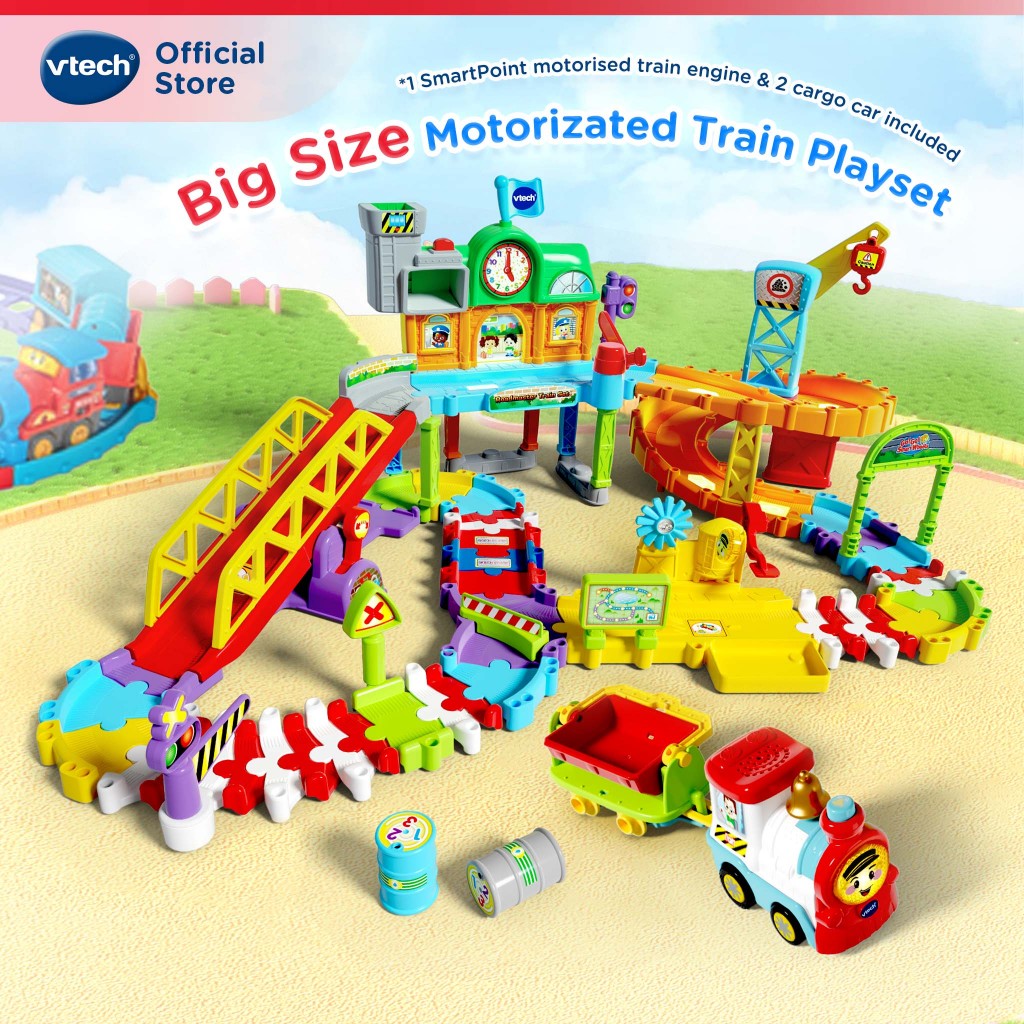 VTech GoGoSmartWheels Roadmaster Train Playset - Big Motorized Train ...