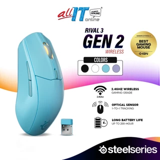 SteelSeries Rival 3 Wireless Gen 2 Gaming Mouse with Optical Sensor, 2.4GHz Wireless, Bluetooh, Symmetrical Shape