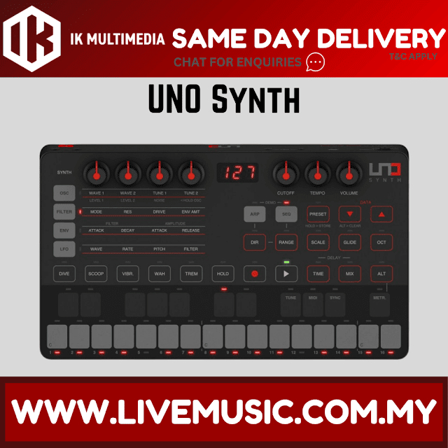 IK Multimedia Uno Synth - Portable Monophonic Analog Synthesizer ...