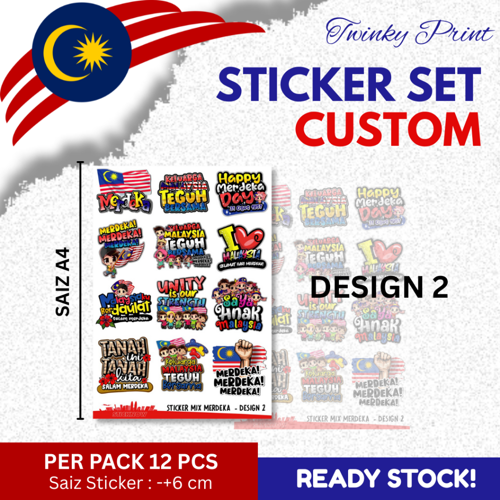 [FAST SHIPPING] Label Sticker Merdeka Custom | Hari Kemerdekaan | Happy ...