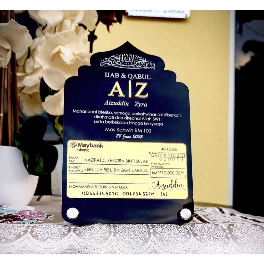 Mahar display, Mahar plate, plate hantaran, kombo, Plat ijab qabul ...