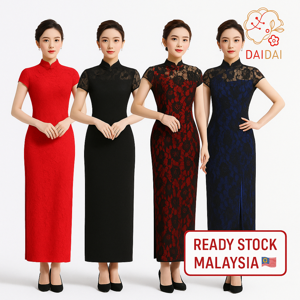 daidai (Ready Stock) Women Lace Cheongsam Dress Vintage Chinese ...