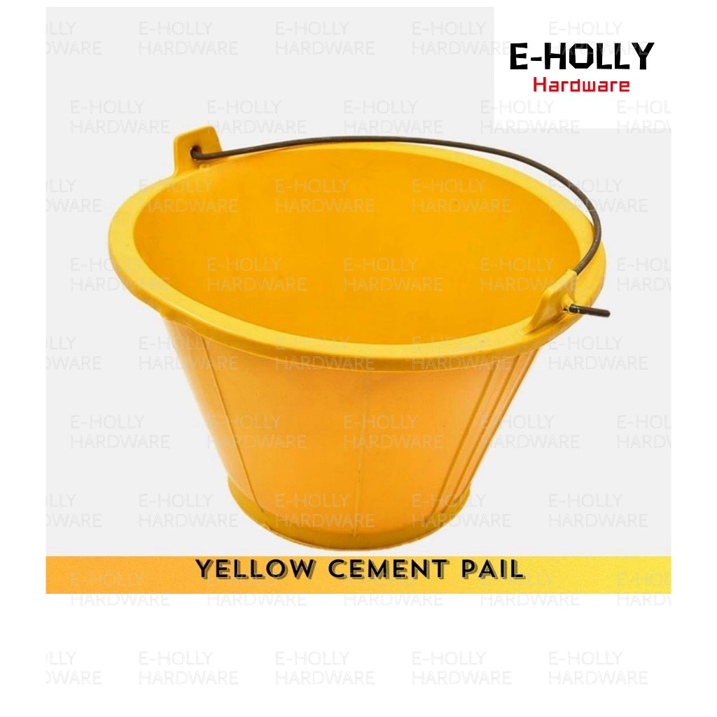 EHOLLY Bucket Pail/ Yellow Cement Pail (Carry Cement / Sand)/ Baldi ...