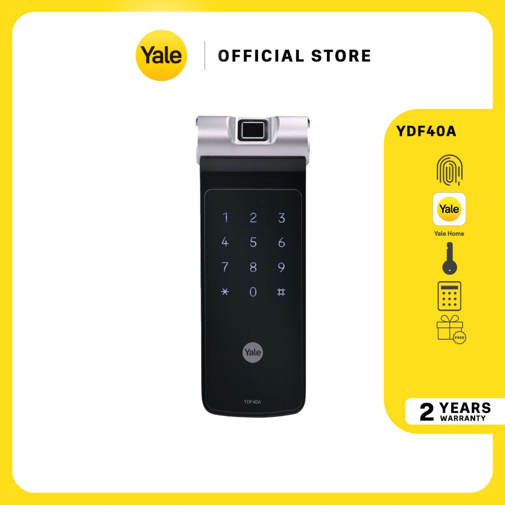 Yale YDF40A Deadbolt Smart Door Lock - Fingerprint/ PIN Code/ Bluetooth ...