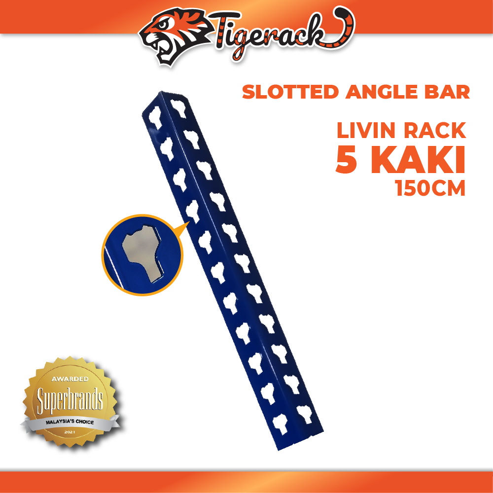 TIGERACK [Livin Rack ONLY] Rak Besi Slotted Angle Bar Upright Boltless ...