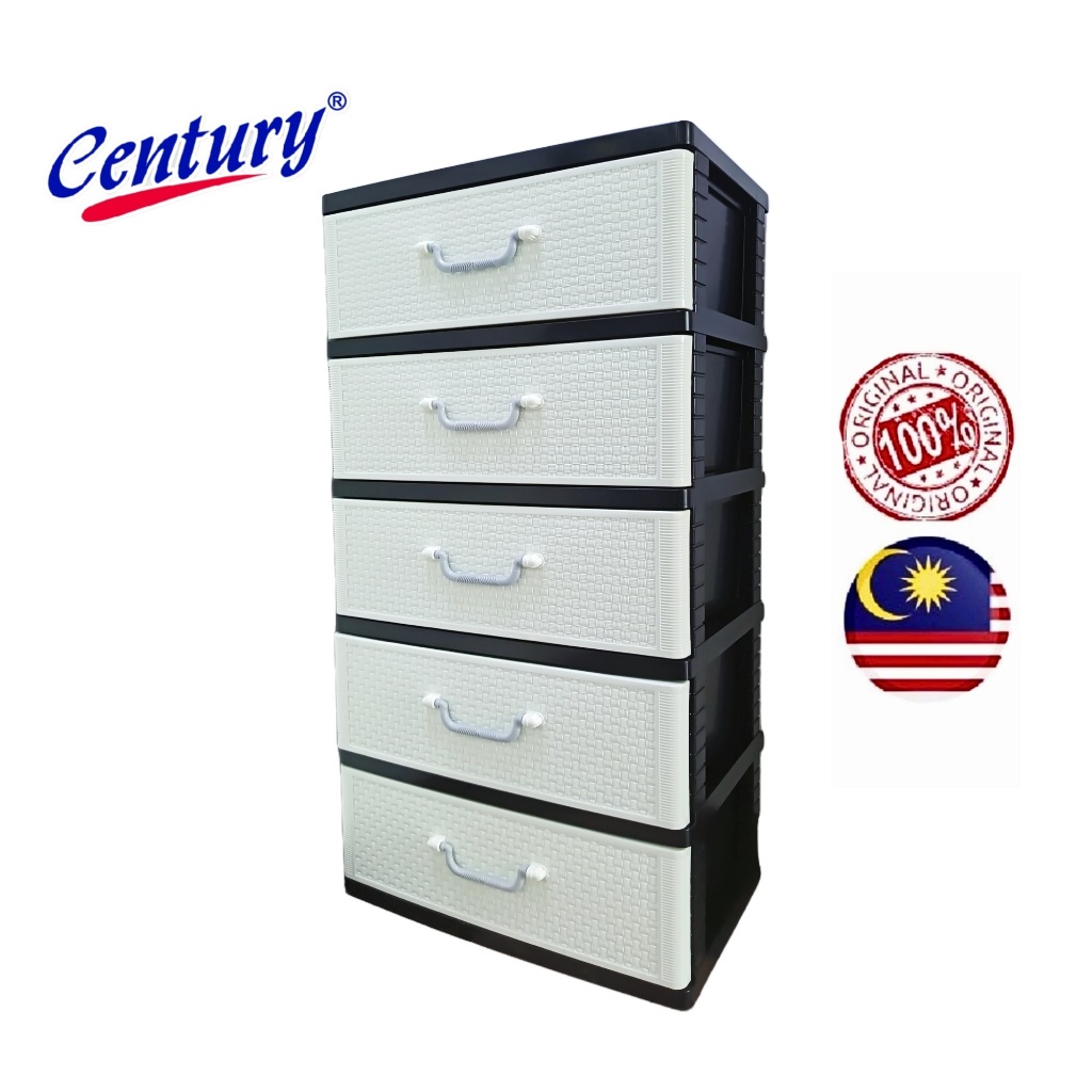 Century Drawer 5 TIER Clothes Drawer Cabinet Storage Laci Kabinet ...