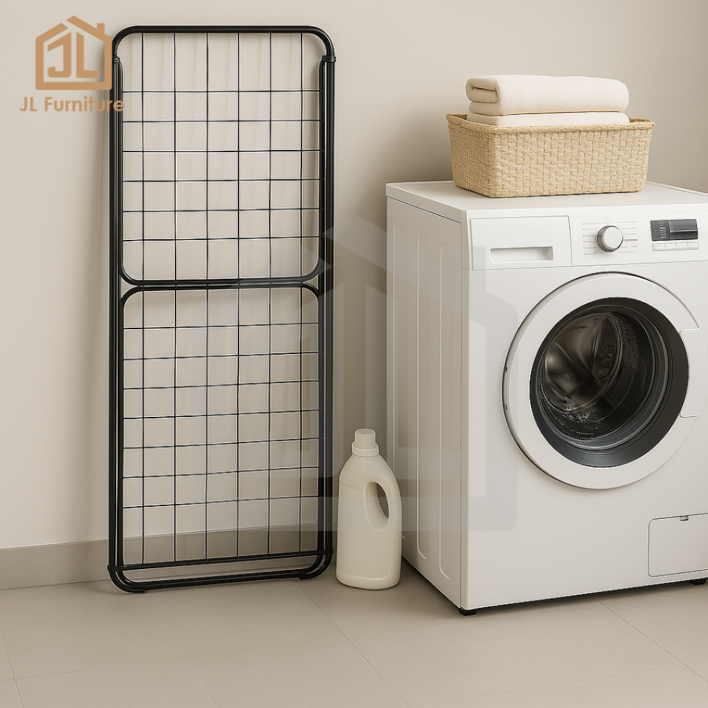JL Furniture LD0152 Foldable Metal Drying Rack Clothes Rack Hanger Rak ...