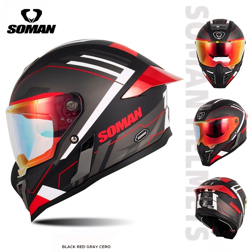 Original Soman H10 Street Fighter Full Face Helmet | Shopee Malaysia