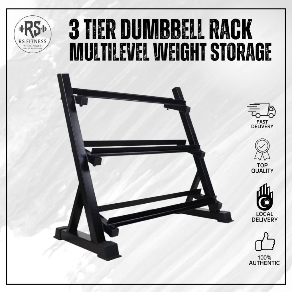 3 Tier Dumbbell Rack Multilevel Weight Storage | Shopee Malaysia