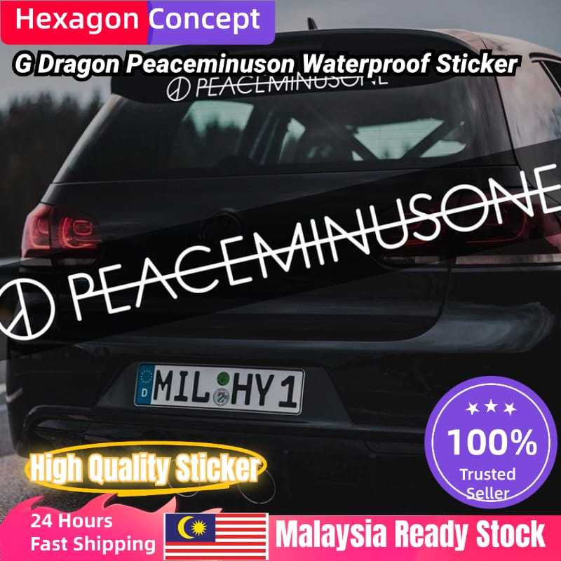 G Dragon GD PEACEMINUSONE Wording Big Bang Waterproof Sticker Pelekat ...