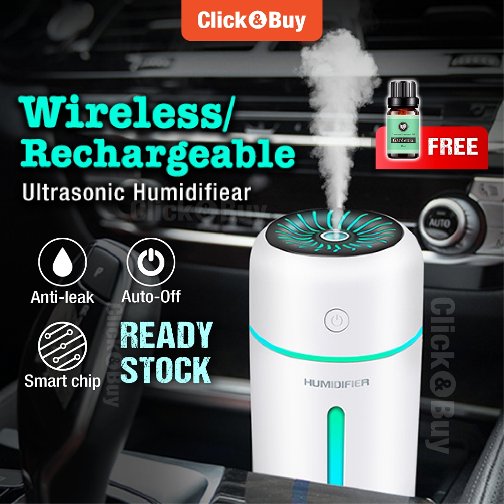 Portable Rechargeable USB Ultrasonic Humidifier Wireless Aroma Air ...